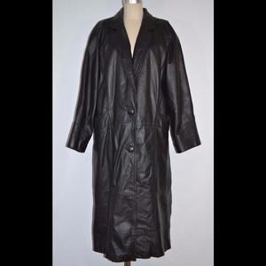 Nimbus Women's Black Leather Coat - Full Length - Size M - L